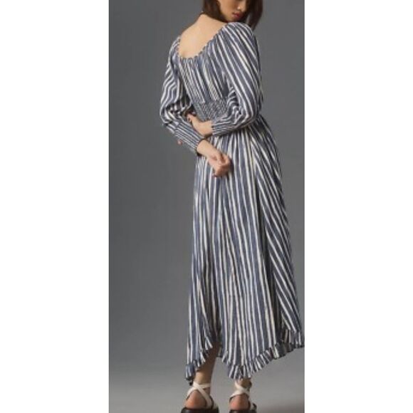 By Anthropologie striped sweetheart smocked midi dress size small - Picture 13 of 13